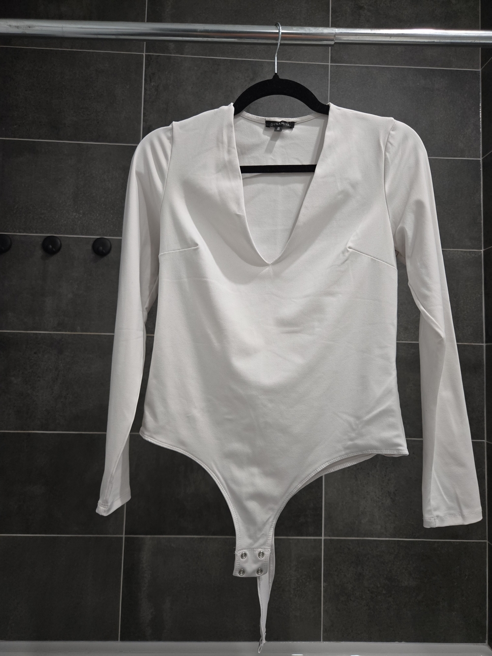 White V-Neck Long-Sleeve Bodysuit